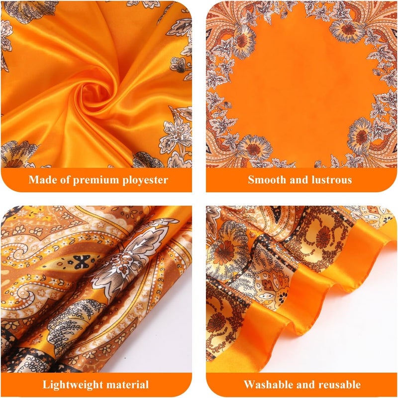 VBAEI 35” Large Square Satin Head Scarf - 1Pcs Satin Hair Scarf Silk Bandana Head Wraps For Women - Image 4